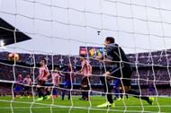 BARCELONA, SPAIN - FEBRUARY 04:  Lionel Messi (not in picture) of FC Barcelona scores his team's second goal during the La Liga match between FC Barcelona and Athletic Club at Camp Nou  stadium on February 4, 2017 in Barcelona, Spain.  (Photo by Alex Caparros/Getty Images)